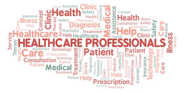 Healthcare Professionals word cloud. Wordcloud made with text only.