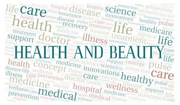 Health Beauty Word Cloud Wordcloud Made Text Only — Stock Photo, Image