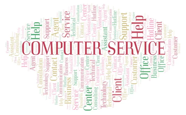 Dator Service Word Cloud Wordcloud Gjorda Med Endast Text — Stockfoto