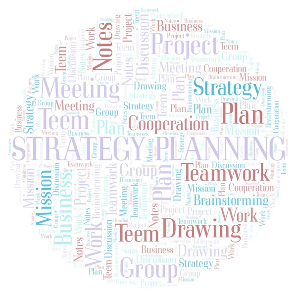 Estrategia Planificación Word Cloud Wordcloud Hecha Solo Con Texto — Foto de Stock