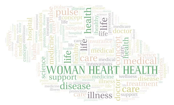 Woman Heart Health word cloud. Wordcloud made with text only.