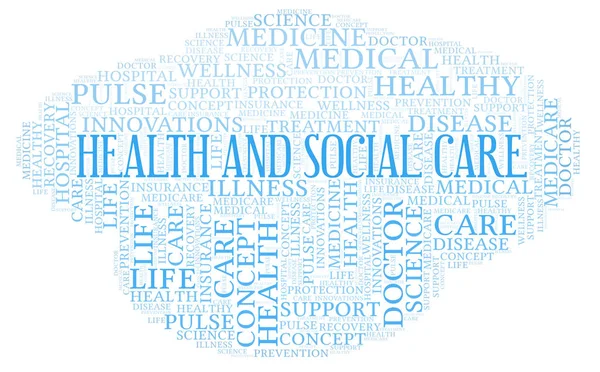 Словосочетание Health Social Care Wordcloud Made Text Only — стоковое фото