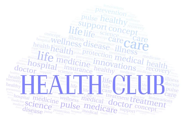 Хмара Слова Health Club Wordcloud Зроблено Лише Текстом — стокове фото