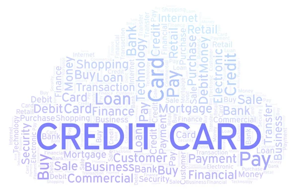Nuvem Palavra Cartão Crédito Wordcloud Feito Apenas Com Texto — Fotografia de Stock