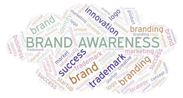 Brand Awareness Nuvem Palavras Wordcloud Feito Apenas Com Texto — Fotografia de Stock