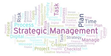 Yalnızca metin ile yapılan stratejik yönetim kelime bulutu