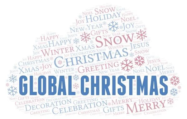 Global Christmas Word Cloud Wordcloud Made Text Only — Stock Photo, Image