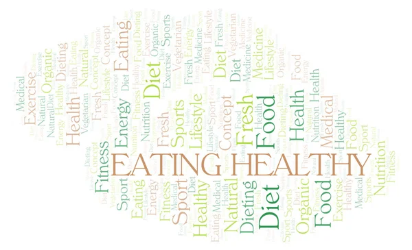 Eating Healthy Word Cloud Wordcloud Made Text Only — Stock Photo, Image