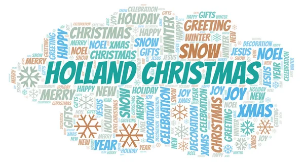 Holland Christmas word cloud. Wordcloud made with text only.