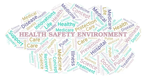 Health Safety Environment word cloud. Wordcloud made with text only.