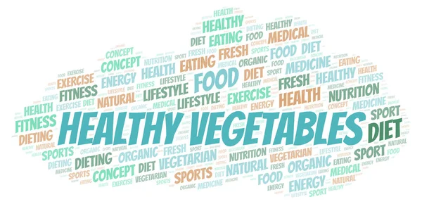 Gesundes Gemüse Wort Wolke Wordcloud Nur Mit Text Erstellt — Stockfoto