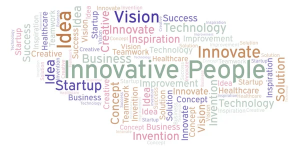 Innovative People Nuvem Palavras Feita Apenas Com Texto — Fotografia de Stock