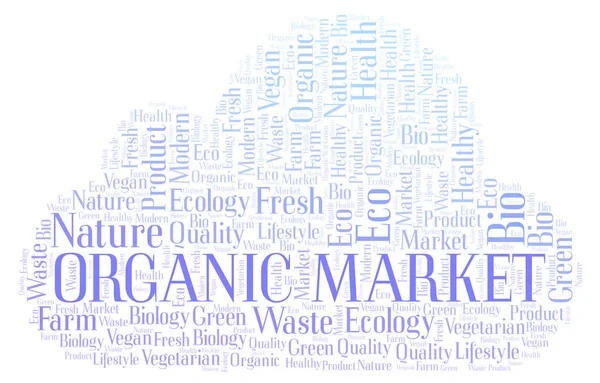 Organic Market Word Cloud Wordcloud Made Text Only — Stock Photo, Image
