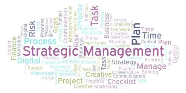 Strategic Management Word Cloud Made Text Only — Stock Photo, Image