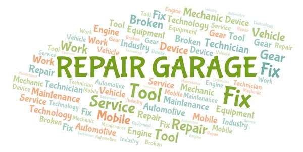 Reparera Garage Word Cloud Wordcloud Gjorda Med Endast Text — Stockfoto