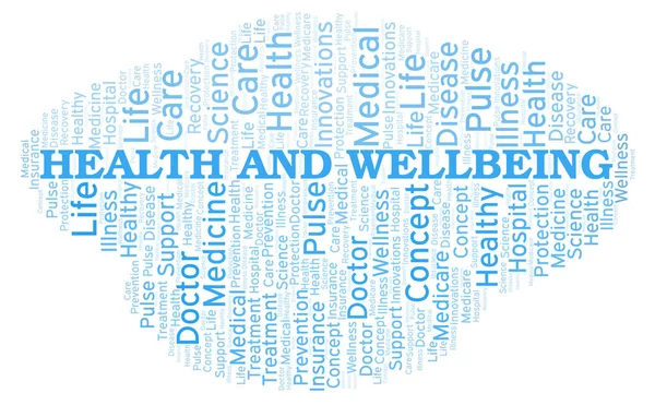 Health Wellbeing Word Cloud Wordcloud Made Text Only — Stock Photo, Image