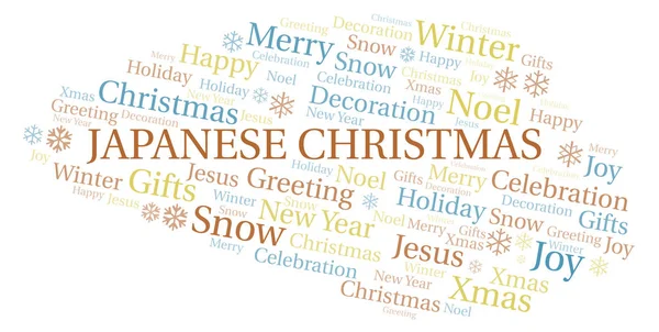 Japanese Christmas Word Cloud Wordcloud Made Text Only — Stock Photo, Image