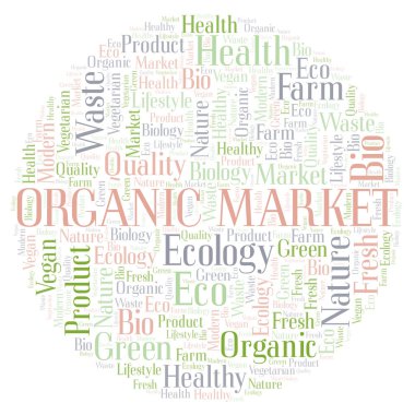 Organik Pazar Kelime bulutu, yalnızca metin ile yapılan wordcloud.