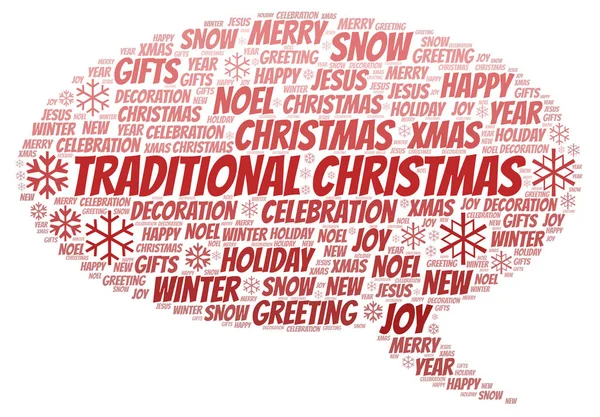 Traditional Christmas Word Cloud Wordcloud Made Text Only — Stock Photo, Image