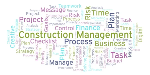 Construction Management word cloud, made with text only