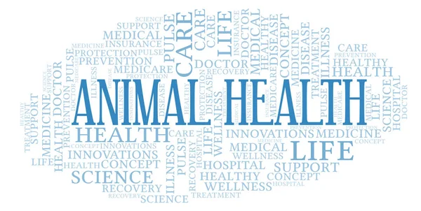 动物健康字云 仅使用文本制作的文字云 — 图库照片