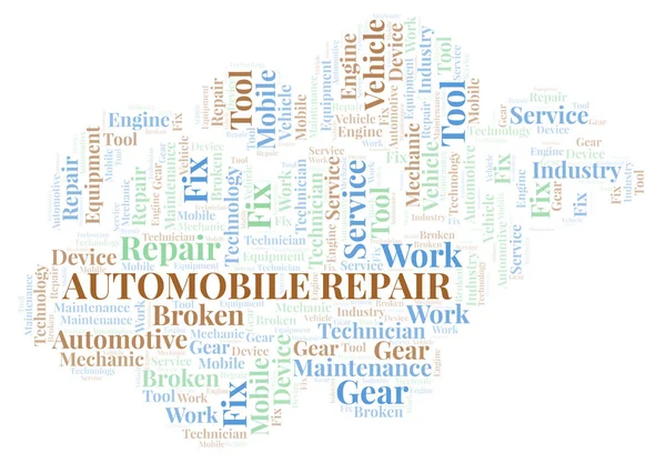 Auto Reparatie Word Cloud Wordcloud Gemaakt Met Alleen Tekst — Stockfoto