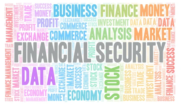 Financiële Veiligheid Word Cloud Wordcloud Gemaakt Met Alleen Tekst — Stockfoto