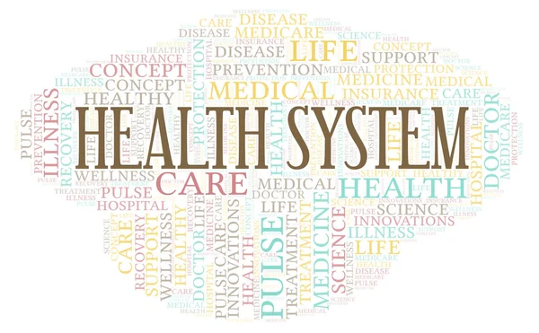 Health System Word Cloud Wordcloud Made Text Only — Stock Photo, Image