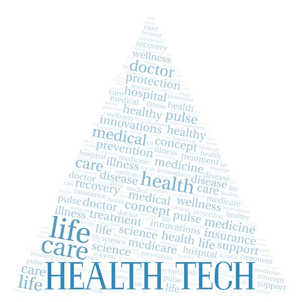 Health Tech Word Cloud Wordcloud Made Text Only — Stock Photo, Image