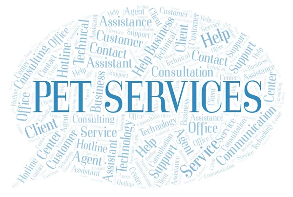 Pet Services Nuvem Palavras Wordcloud Feito Apenas Com Texto — Fotografia de Stock