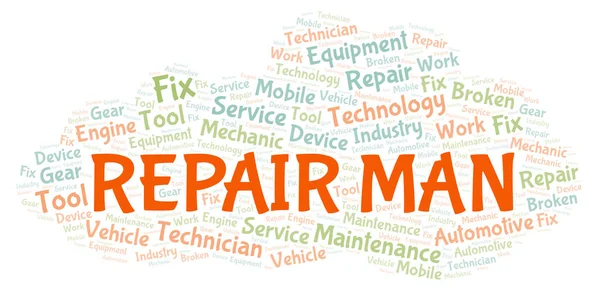 Reparera Mannen Word Cloud Wordcloud Gjorda Med Endast Text — Stockfoto