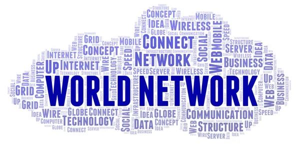 Rede Mundial Nuvem Palavras Nuvem Word Feita Apenas Com Texto — Fotografia de Stock