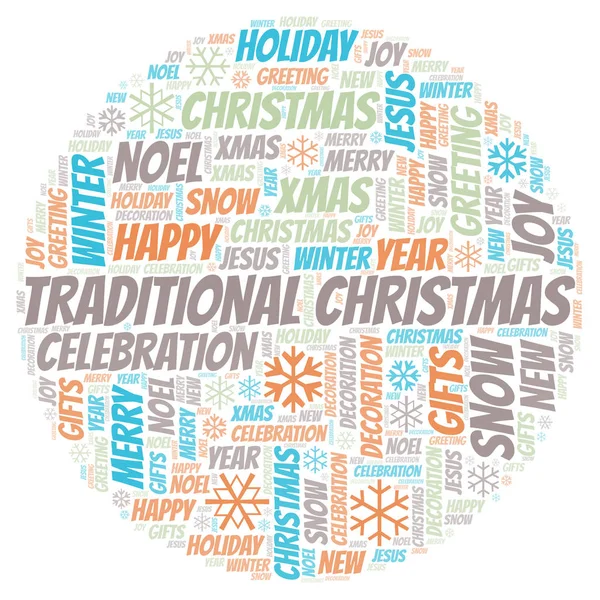 Traditional Christmas word cloud. Wordcloud made with text only.