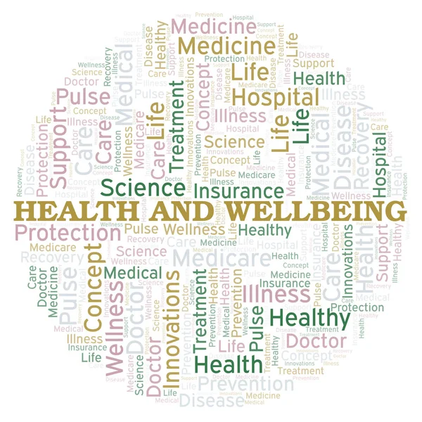 Health Wellbeing Word Cloud Wordcloud Made Text Only — Stock Photo, Image