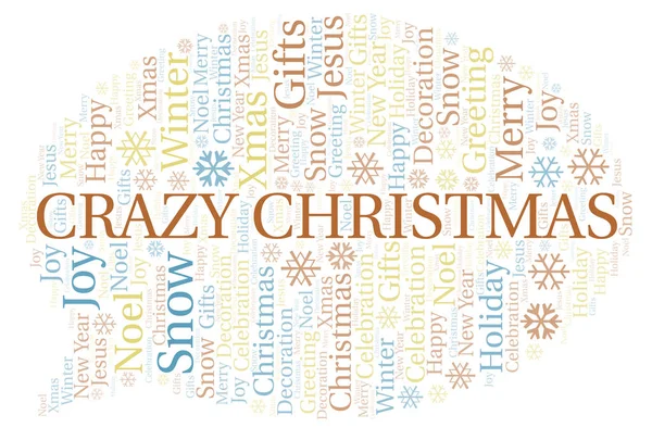Crazy Christmas Word Cloud Wordcloud Made Text Only — Stock Photo, Image