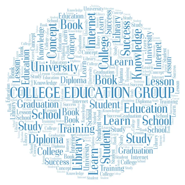 College Εκπαίδευση Ομάδα Σύννεφο Λέξεων Wordcloud Γίνεται Κείμενο Μόνο — Φωτογραφία Αρχείου