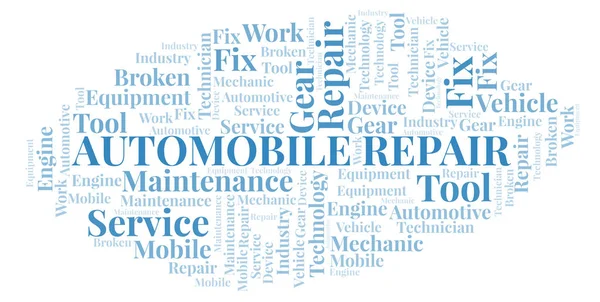 Reparación Automóviles Palabra Nube Wordcloud Hecho Solo Con Texto —  Fotos de Stock