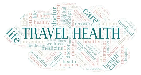 Облако Слов Travel Health Wordcloud Made Text Only — стоковое фото