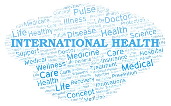 International Health word cloud. Wordcloud made with text only.