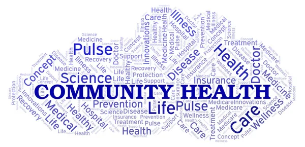 Community Health Word Cloud Wordcloud Nur Mit Text Erstellt — Stockfoto