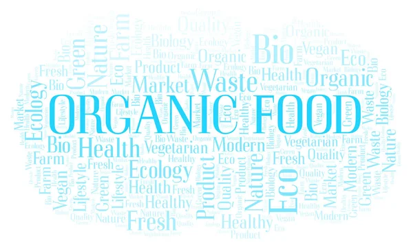 Organic Food Word Cloud Wordcloud Made Text Only — Stock Photo, Image