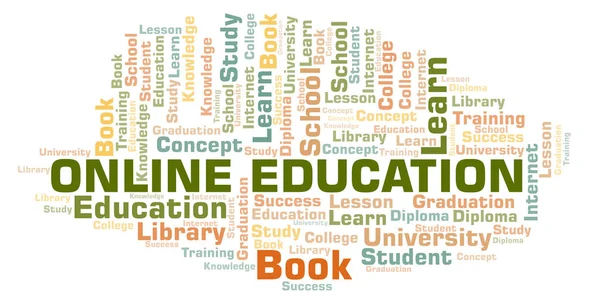 Online Education Word Cloud Wordcloud Made Text Only — Stock Photo, Image