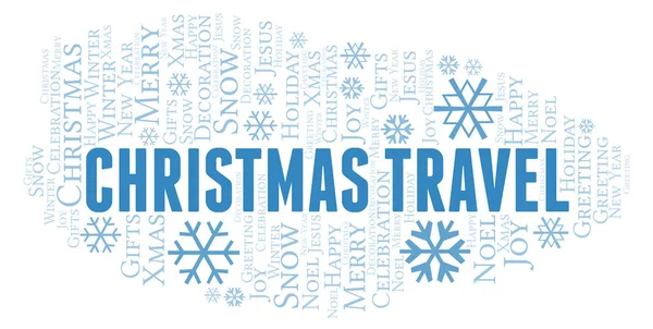 Christmas Travel Word Cloud Wordcloud Made Text Only — Stock Photo, Image