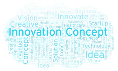 Yenilik kavramı kelime bulutu, yalnızca metin ile yapılan