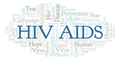 HIV AIDS kelime bulutu, yalnızca metin ile yapılan