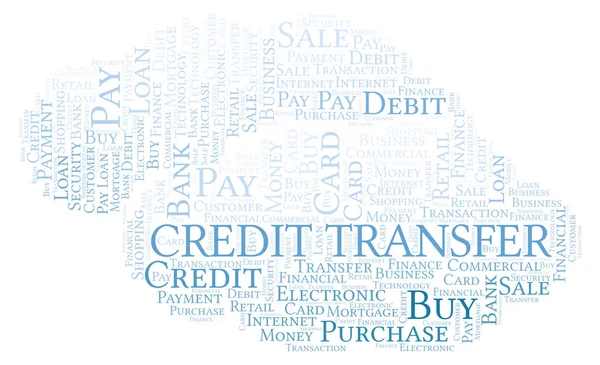 Credit Transfer Word Cloud Wordcloud Made Text Only — Stock Photo, Image