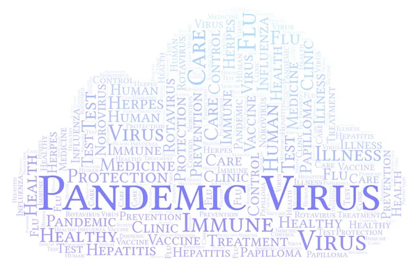 Pandemii Wirusa Słowo Cloud Wykonane Tylko Tekst — Zdjęcie stockowe