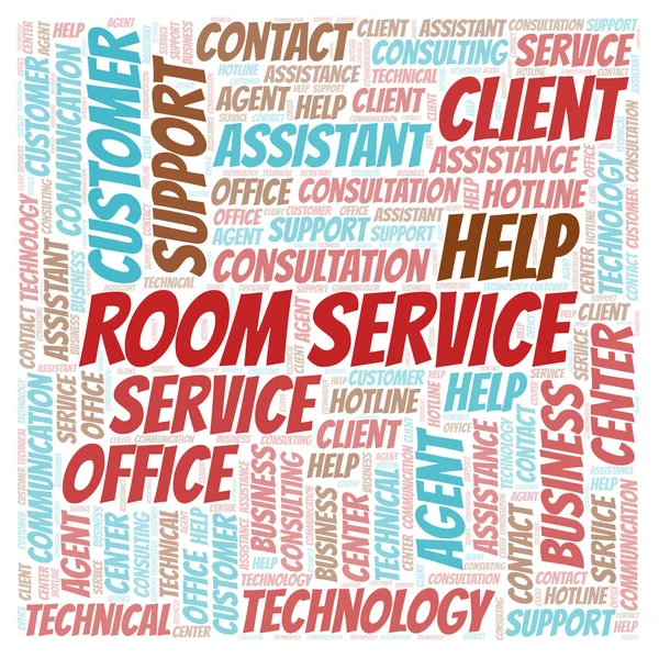 Servicio Habitaciones Palabra Nube Wordcloud Hecho Solo Con Texto —  Fotos de Stock