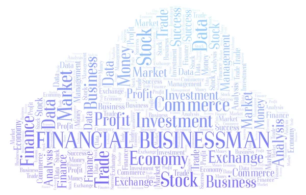 Financial Businessman Nuvem Palavras Wordcloud Feita Apenas Com Texto — Fotografia de Stock