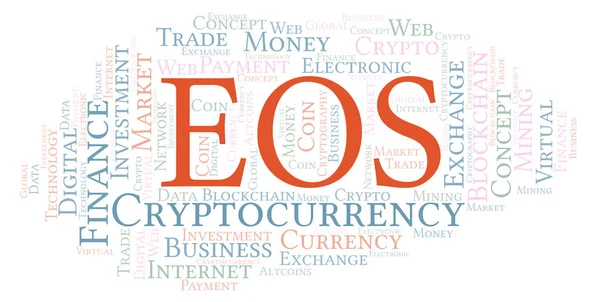 Eos Cryptocurrency Munt Word Cloud Word Cloud Gemaakt Met Alleen — Stockfoto